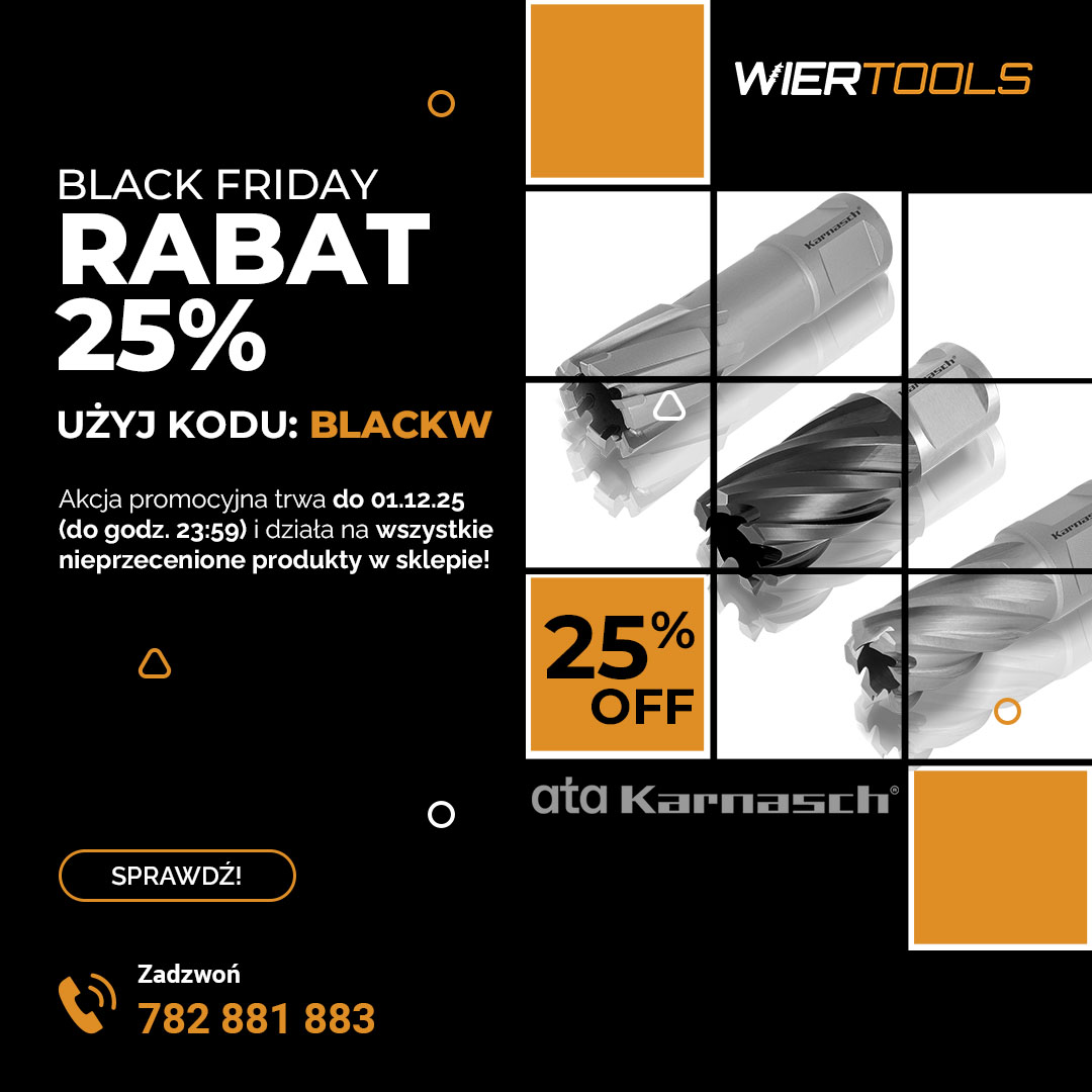 Banner - promocja Black Friday 2024 na narzędzia skrawające Karnasch i Bohrcraft