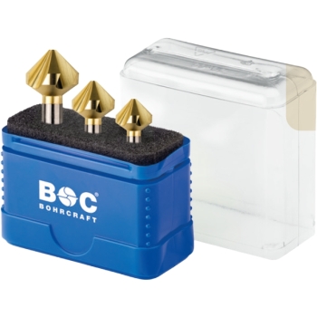 Zestaw pogłębiaczy 90° HSS-ECo8 DIN 335C ZrN HDX 3-szt. fi 12,4 - 16,5 - 20,5 mm Bohrcraft (17351330003) Zestaw pogłębiaczy 90° HSS-ECo8 DIN 335C ZrN HDX 3-szt. fi 12,4 - 16,5 - 20,5 mm Bohrcraft (17351330003)