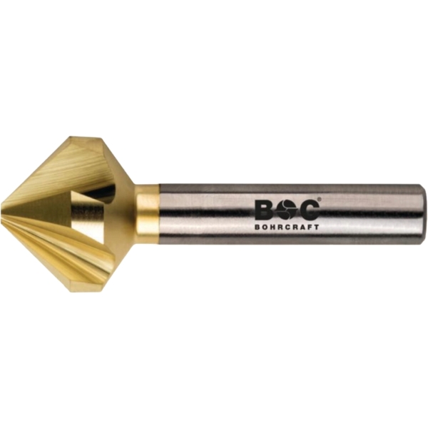 Pogłębiacz 90° fi 20,5 mm HSS-E Co8 powłoka ZrN DIN 335C typ HDX, 5 ostrzy, uchwyt 3-fazowany Bohrcraft (17350320590)