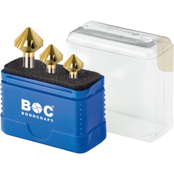 Zestaw pogłębiaczy 90° HSS-ECo8 DIN 335C ZrN HDX 3-szt. fi 12,4 - 16,5 - 20,5 mm Bohrcraft (17351330003)