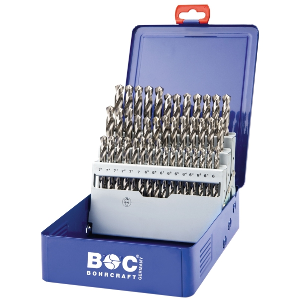 Wiertła do metalu HSS-G, 41-szt. 6,0 - 10,0 x 0,1 mm MG601, DIN 338, kąt 118°, 5xD, typ N, Split Point Bohrcraft (11201410041)