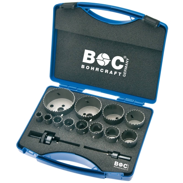 Otwornice HSS Bi-Metal 14-szt. 16 - 76 mm + uchwyt AS 11 und AS 33 1900 RLS 12 Bohrcraft (19001330012)