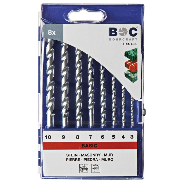 Zestaw wierteł do betonu 8-szt. 3 - 10 x 1,0mm S 80 Bohrcraft (21001430008)