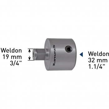 Adapter Weldon 32mm (1 1/4") na Weldon 19mm (3/4") otwór pilota: 7,98mm