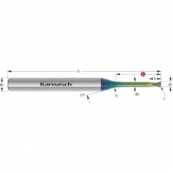 Mikro frez z węglików fi 2,0mm HSC HPC 15xD NHC 7000 Karnasch 3062030200050100