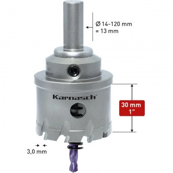 Otwornica fi 20mm Power Max Heavy Duty 20 z węglikiem Karnasch 201015020