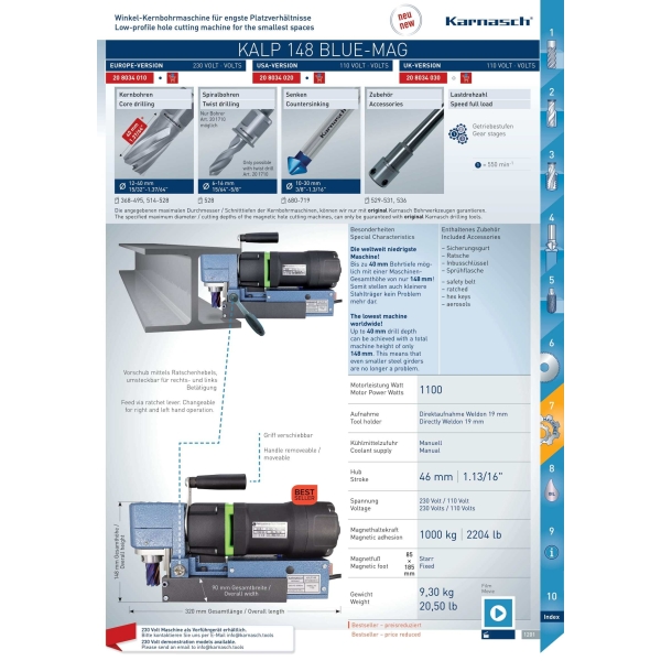 Wiertarka magnetyczna KALP148 niska Karnasch (208034010)