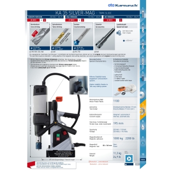 Wiertarka magnetyczna Silver-Mag twin slide - KA35 Karnasch (208013) Wiertarka magnetyczna Silver-Mag twin slide - KA35 Karnasch (208013)